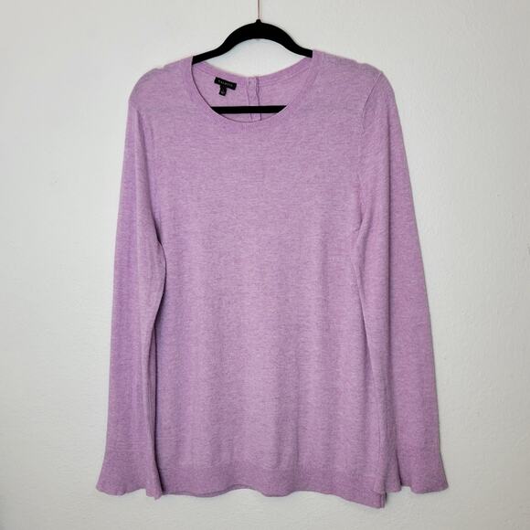 TALBOTS Purple Flared Sleeve Lambswool Blend Sweater Size Large - Picture 1 of 9